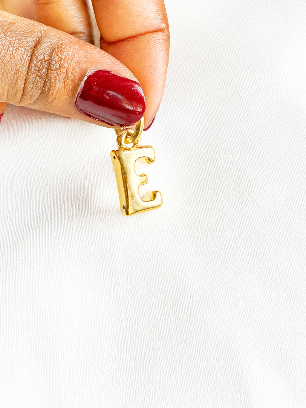 18K Solid Gold Initial “E” Pendant