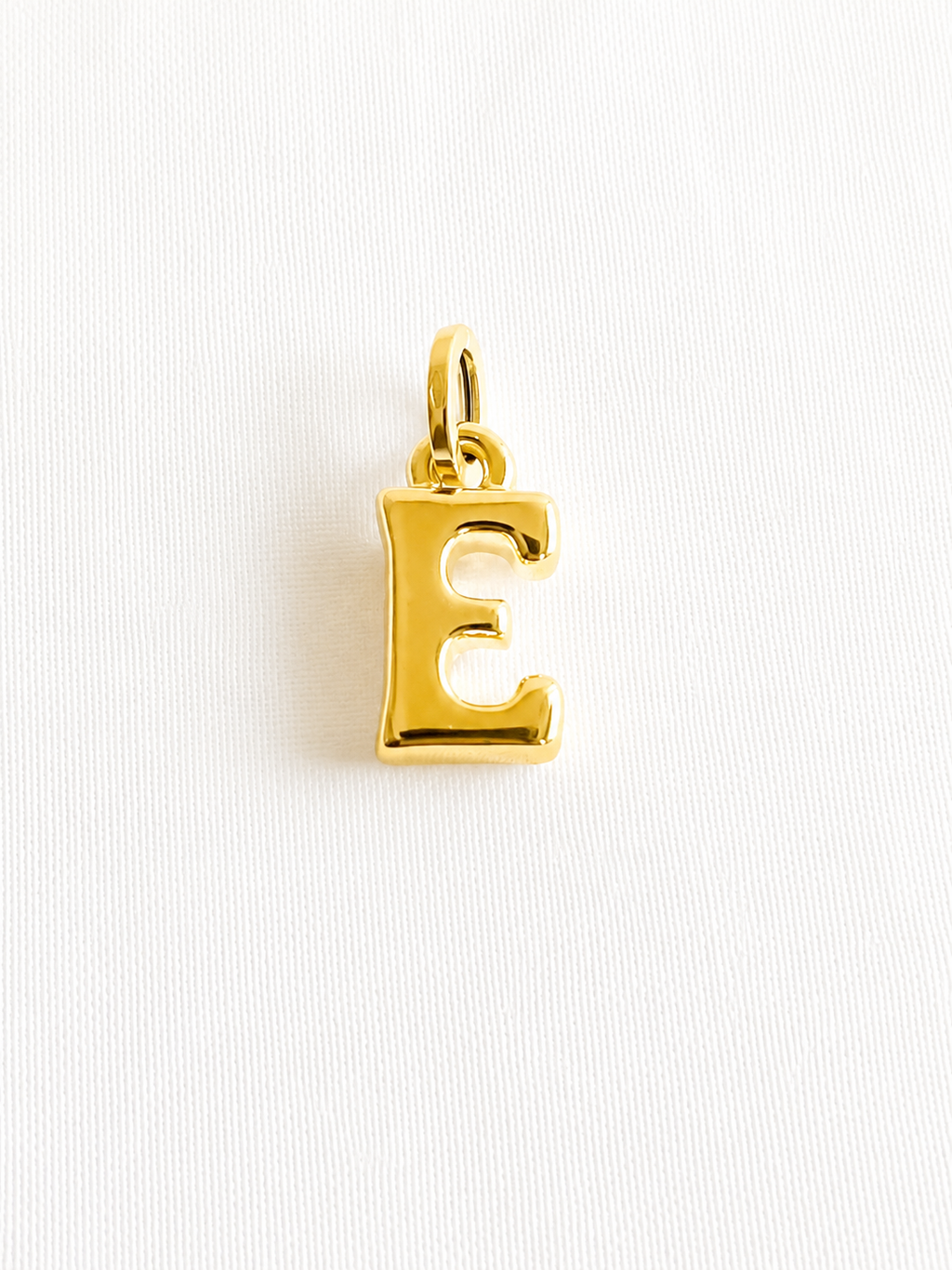 18K Solid Gold Initial “E” Pendant