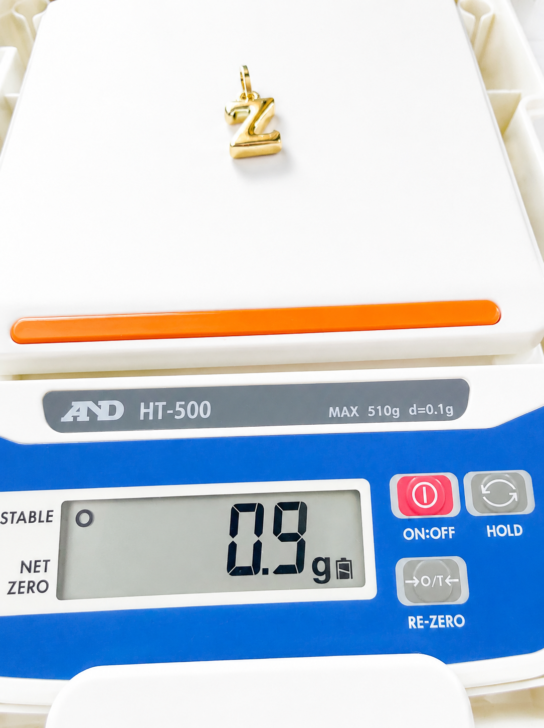 18K Solid Gold Letter Z Pendant