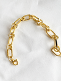 18K Solid Gold Textured Link Bracelet
