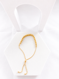 18K Solid Gold Adjustable Beaded Bracelet