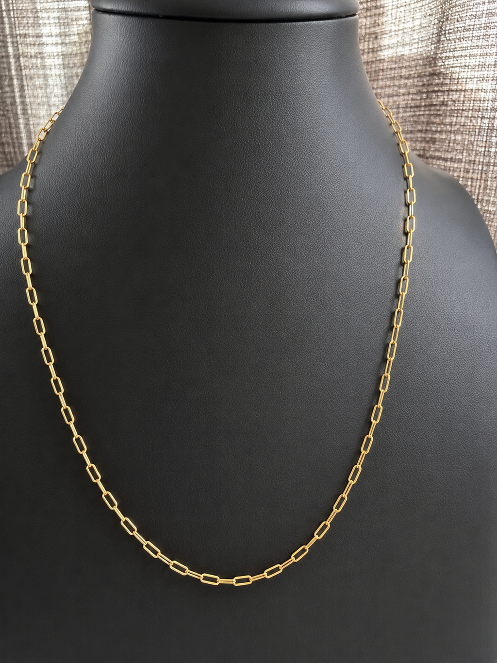 18K Solid Gold Paperclip Chain Necklace