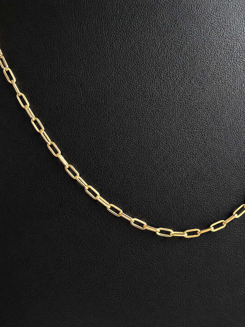18K Solid Gold Paperclip Chain Necklace