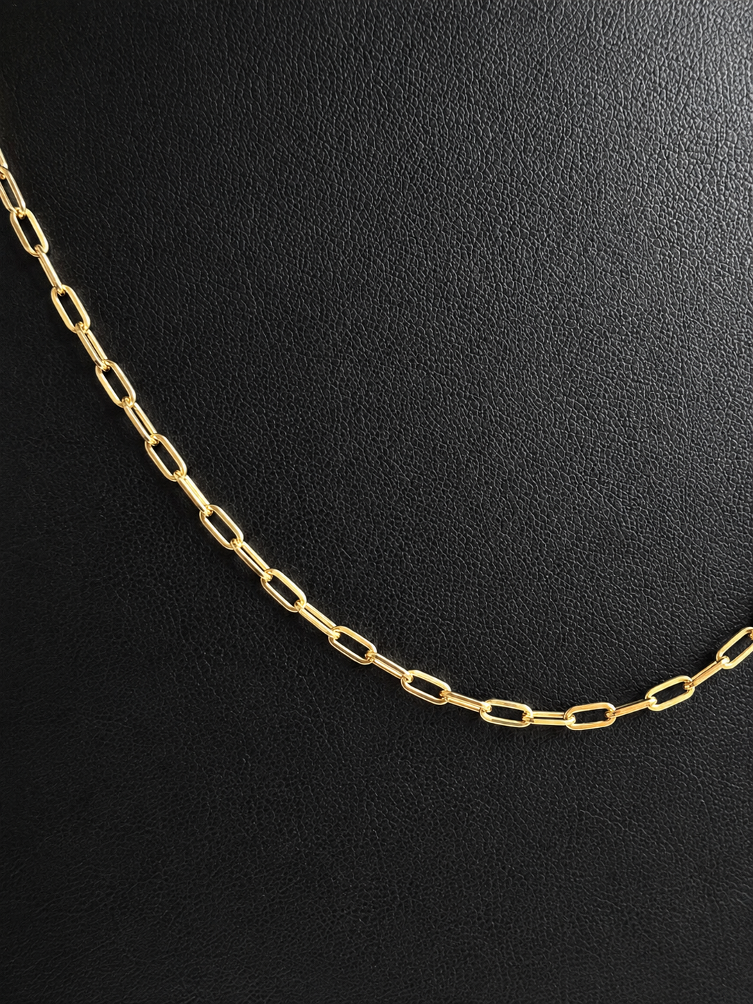 18K Solid Gold Paperclip Chain Necklace