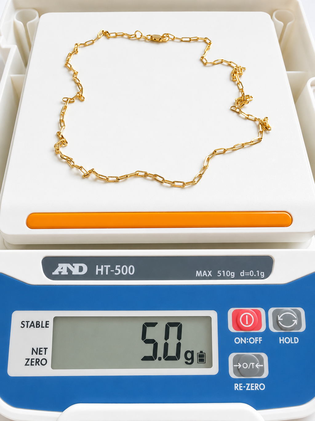 18K Solid Gold Paperclip Chain Necklace