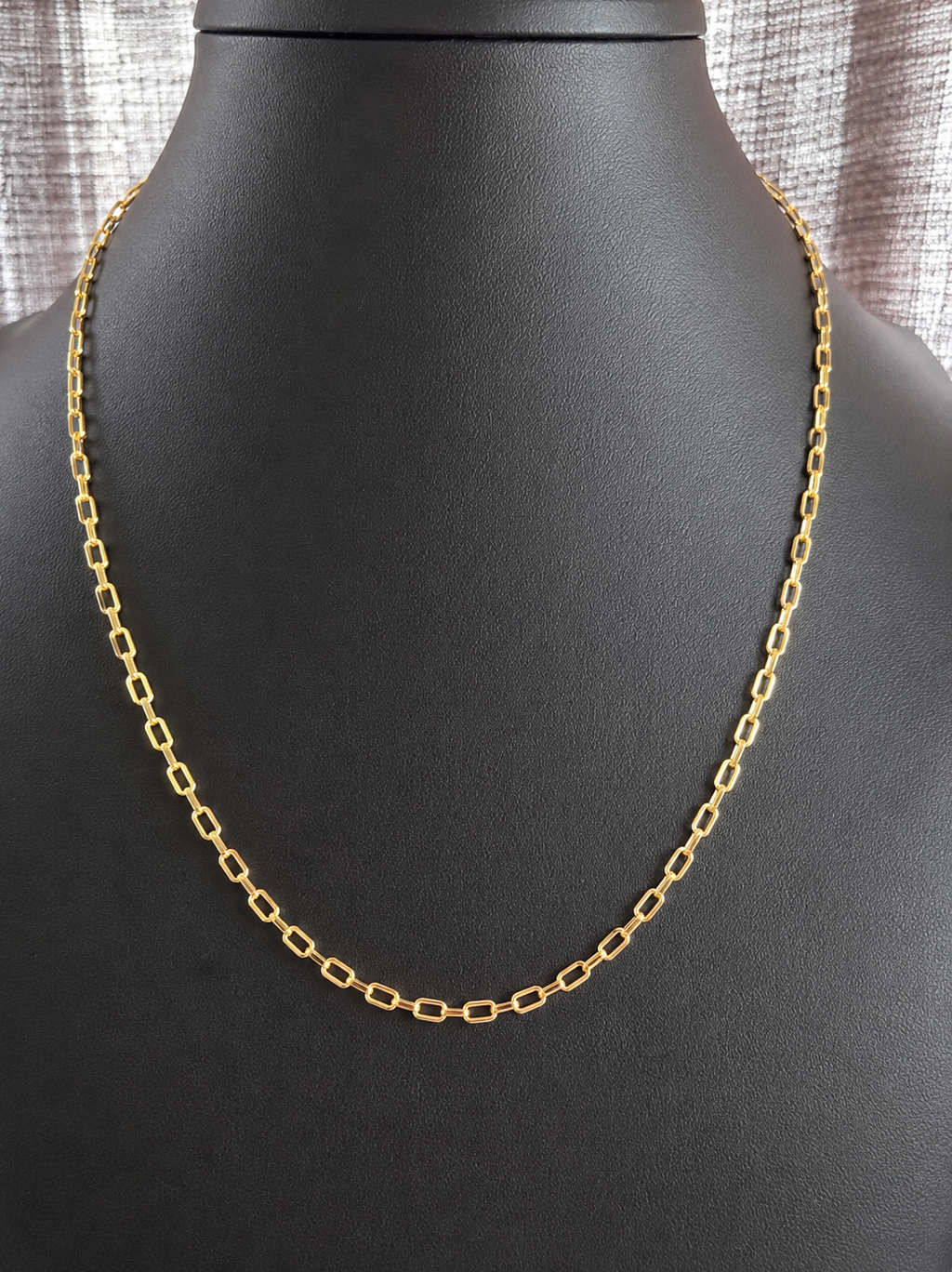 18K Solid Gold Rolo Chain Necklace