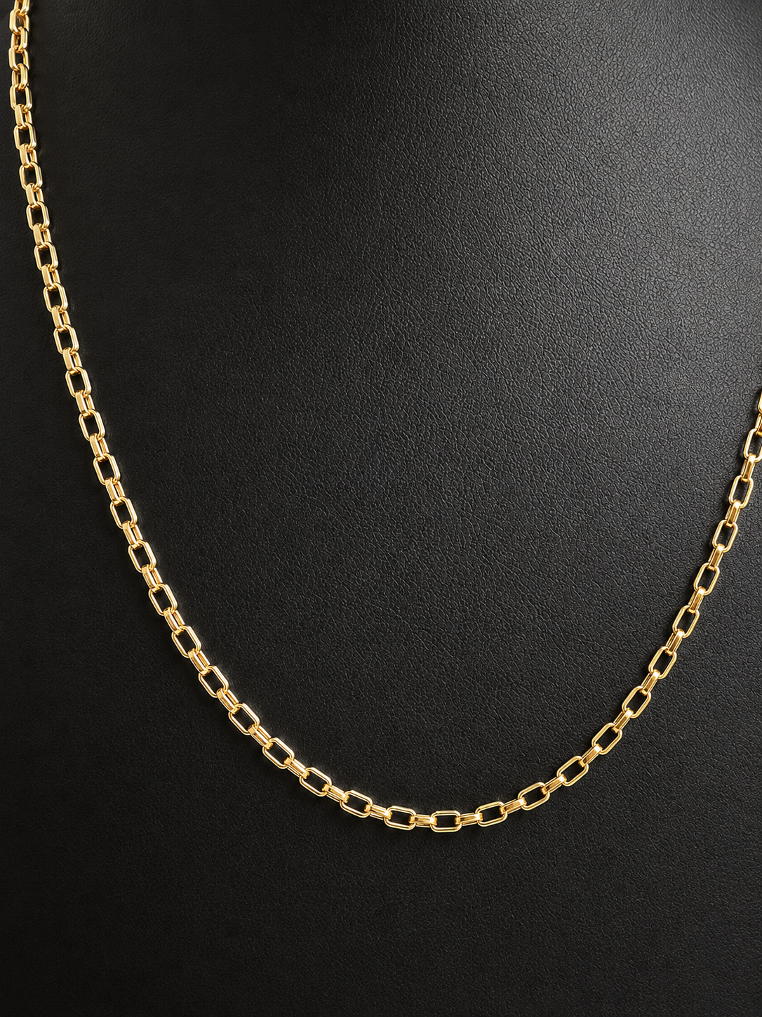 18K Solid Gold Rolo Chain Necklace