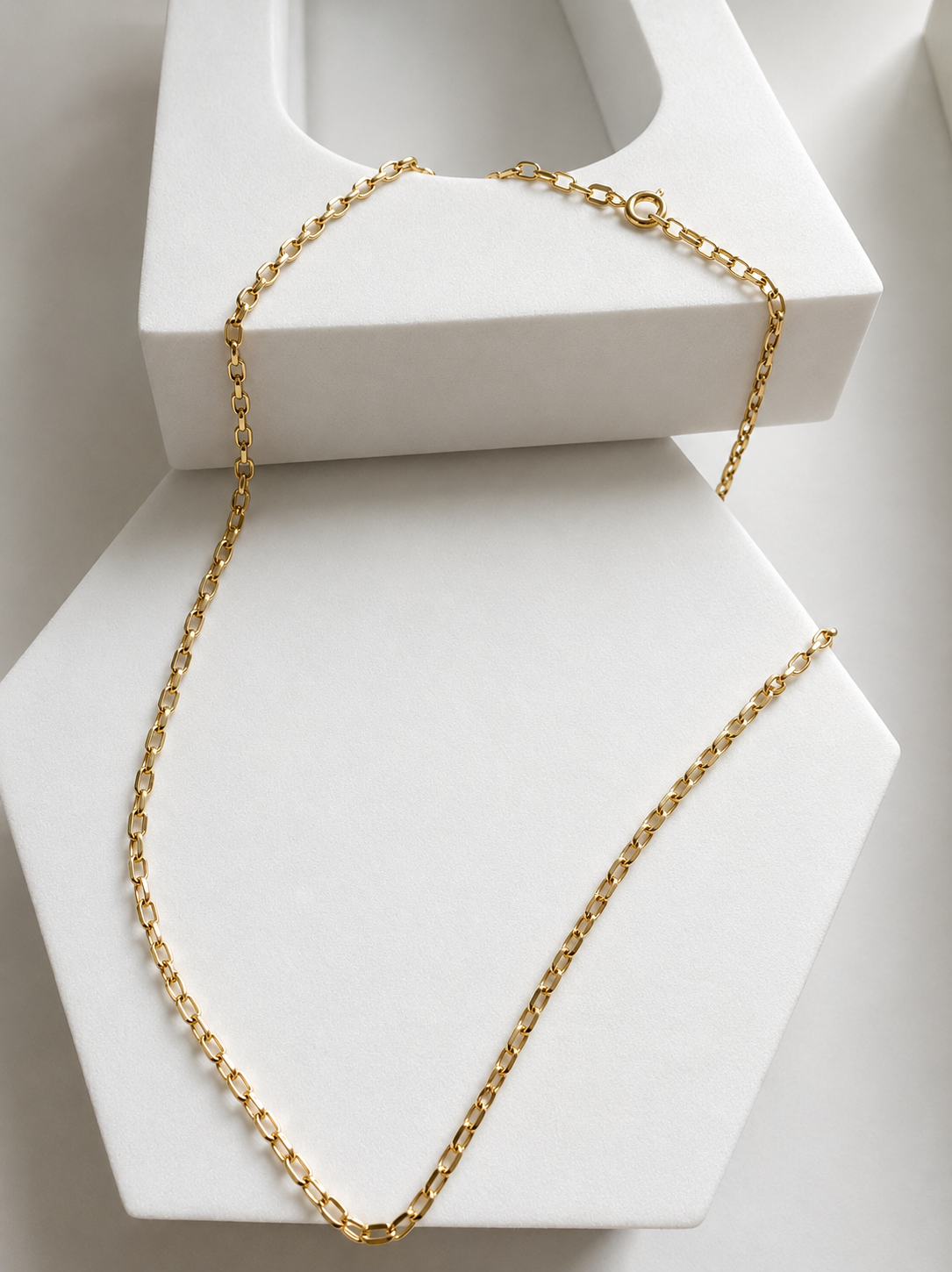 18K Solid Gold Rolo Chain Necklace