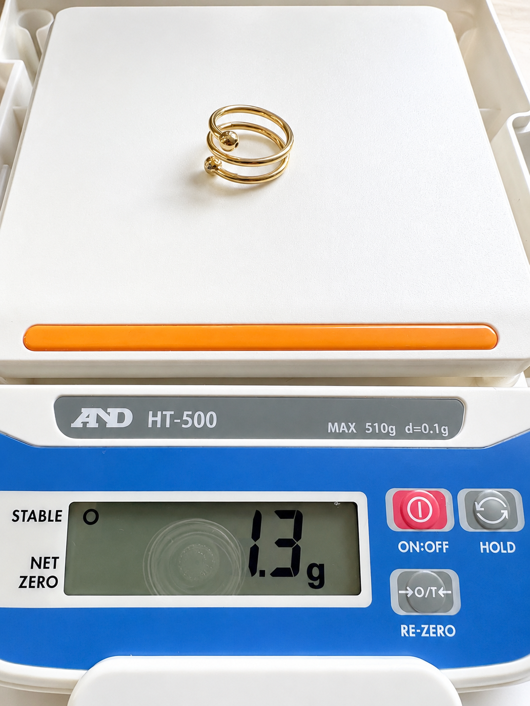 18K Solid Gold Double Wrap Beaded Ring