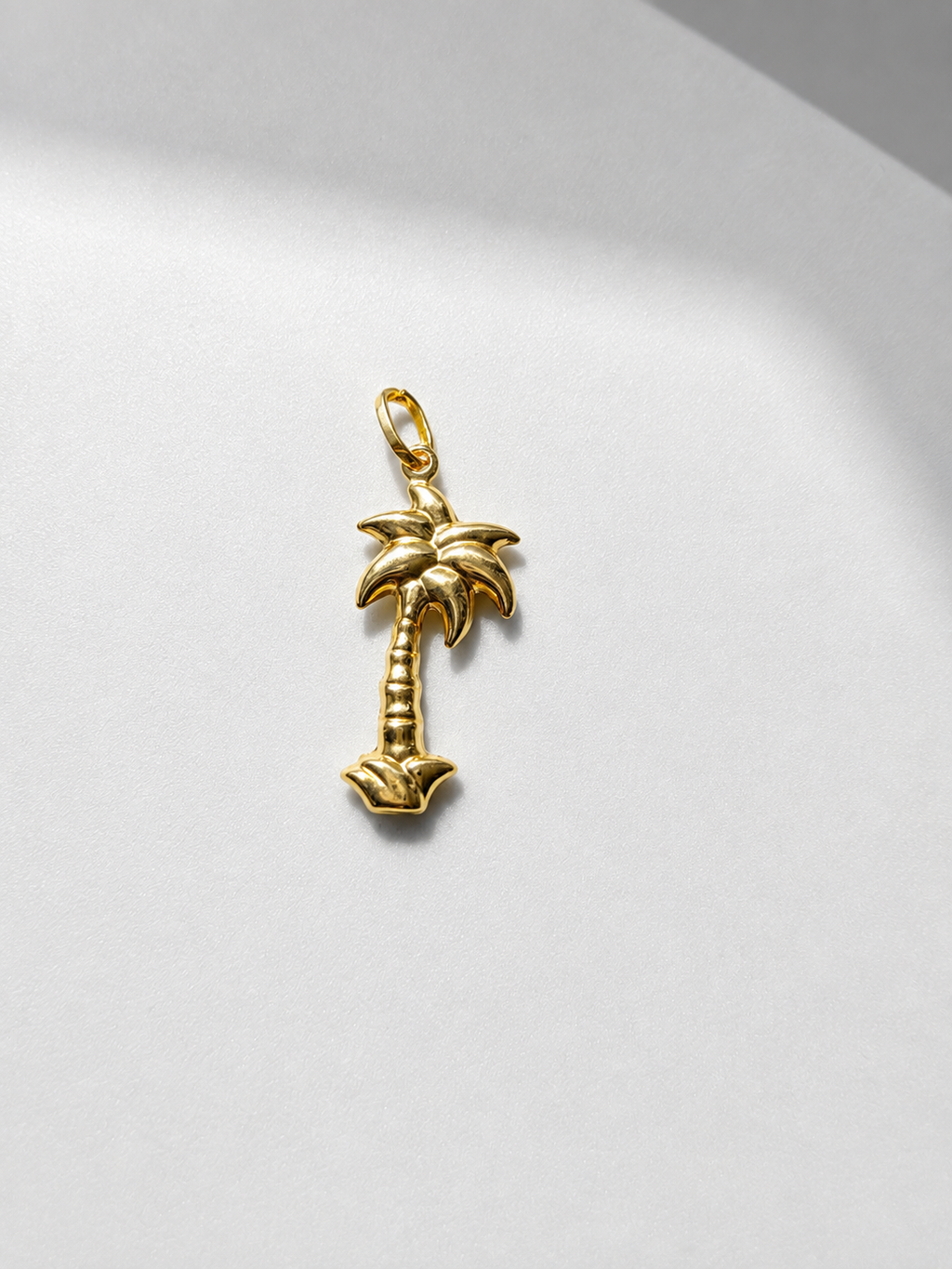 18K Solid Gold Palm Tree Pendant