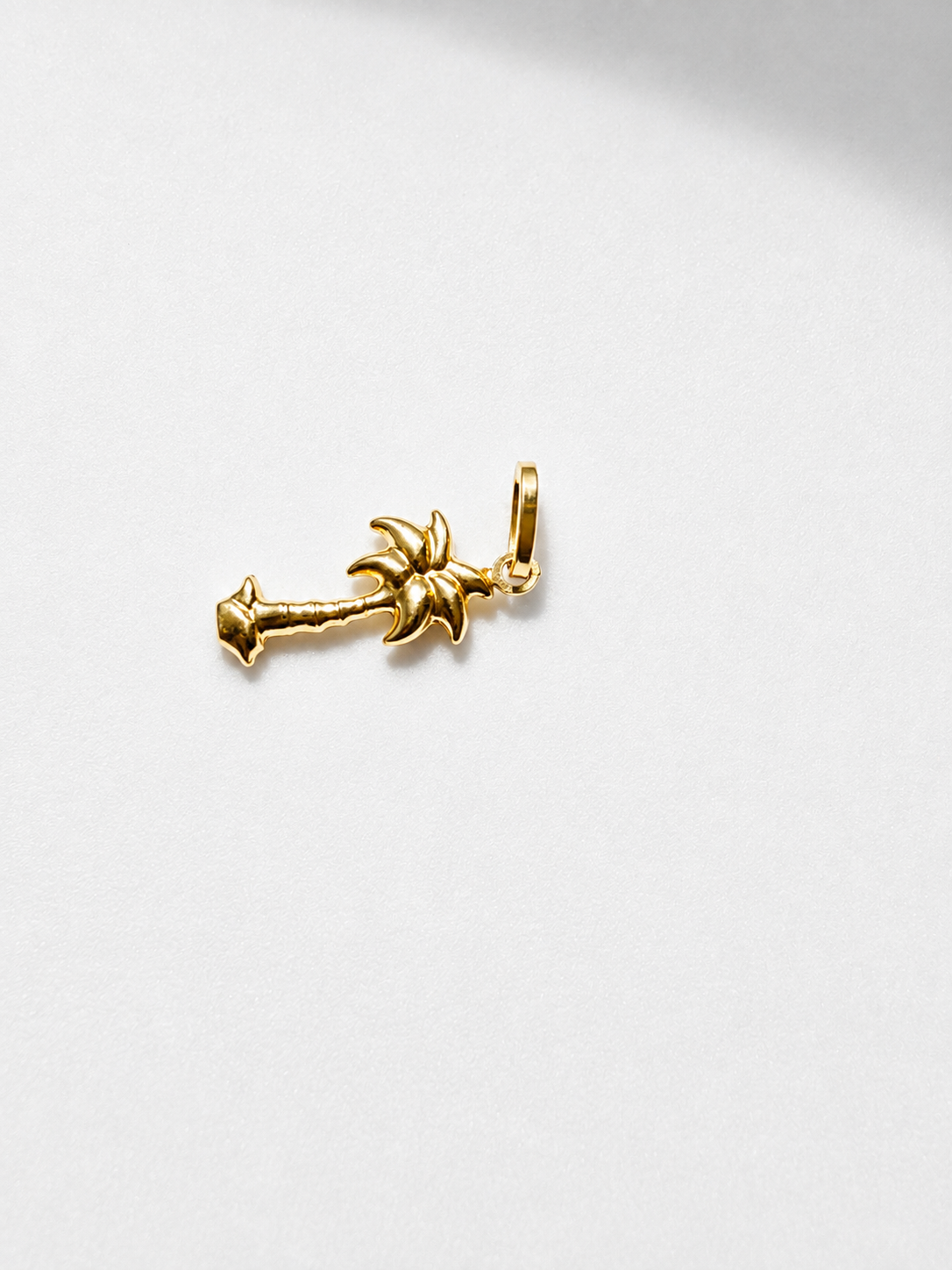 18K Solid Gold Palm Tree Pendant