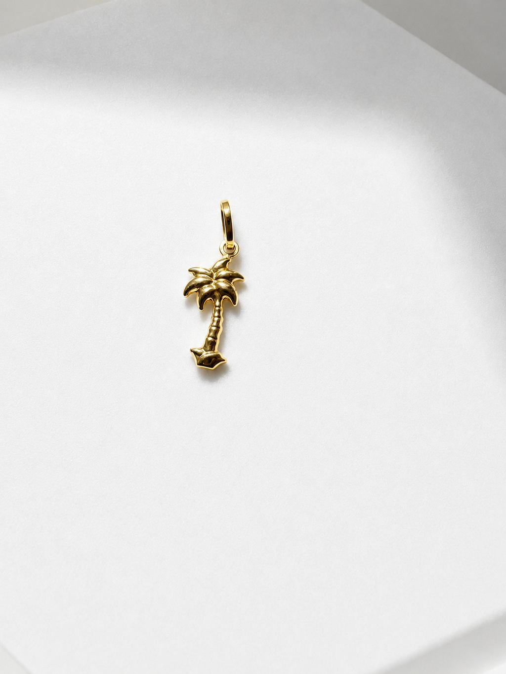 18K Solid Gold Palm Tree Pendant