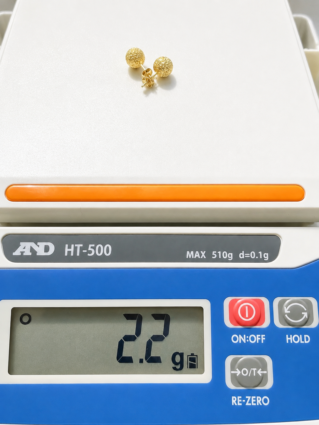18K Solid Gold Stardust Ball Stud Earrings