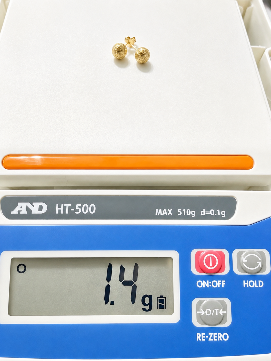 18K Solid Gold Stardust Ball Stud Earrings