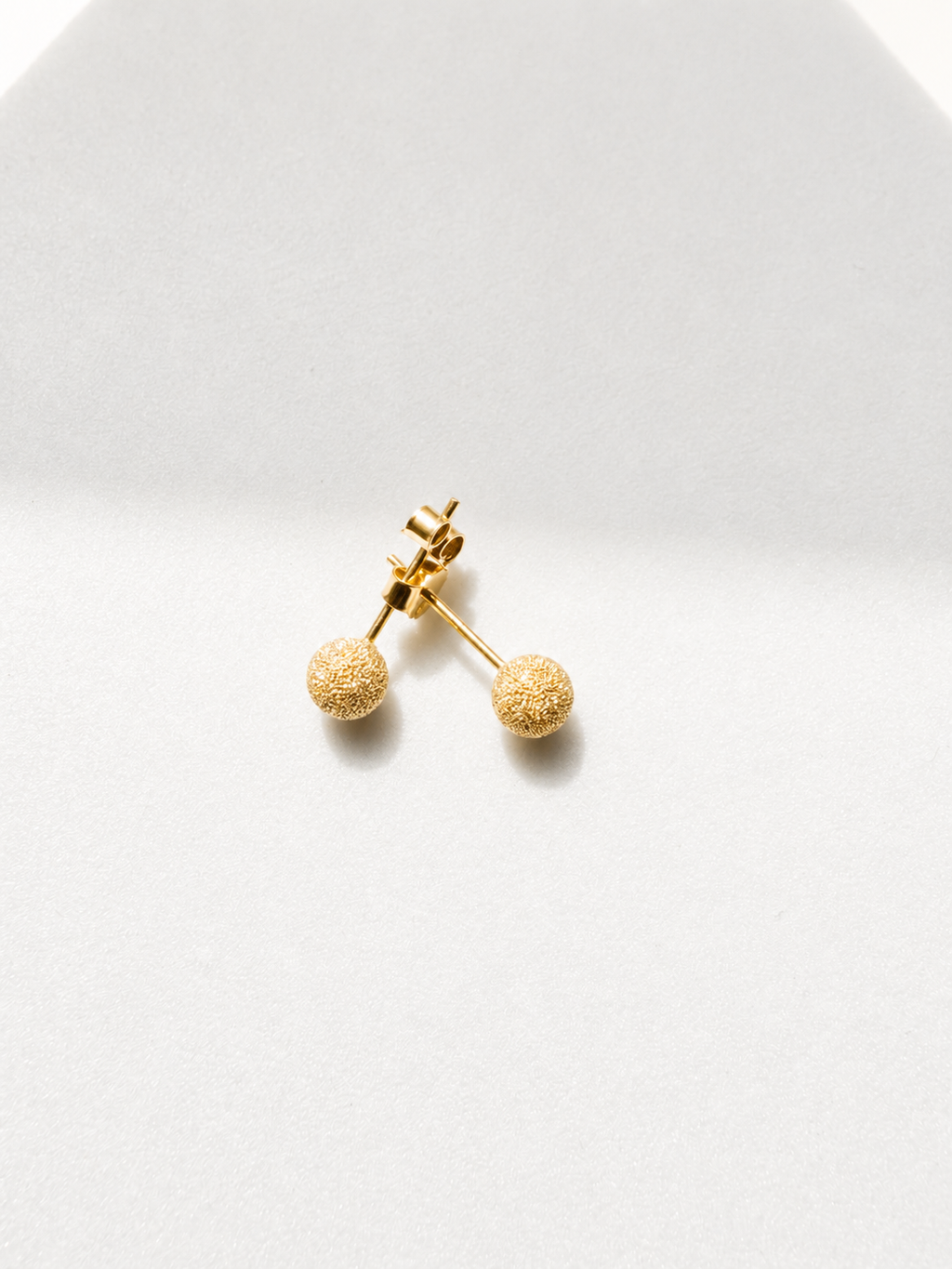 18K Solid Gold Stardust Ball Stud Earrings