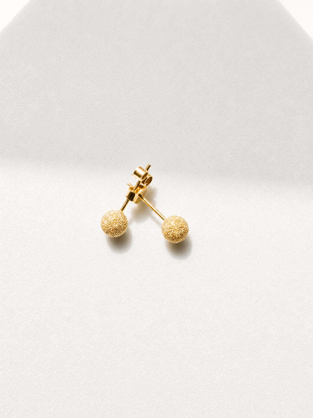 18K Solid Gold Stardust Ball Stud Earrings