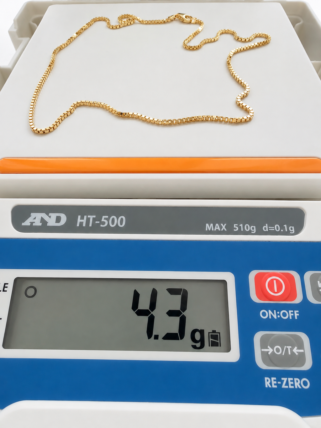 18K Solid Gold Box Chain Necklace