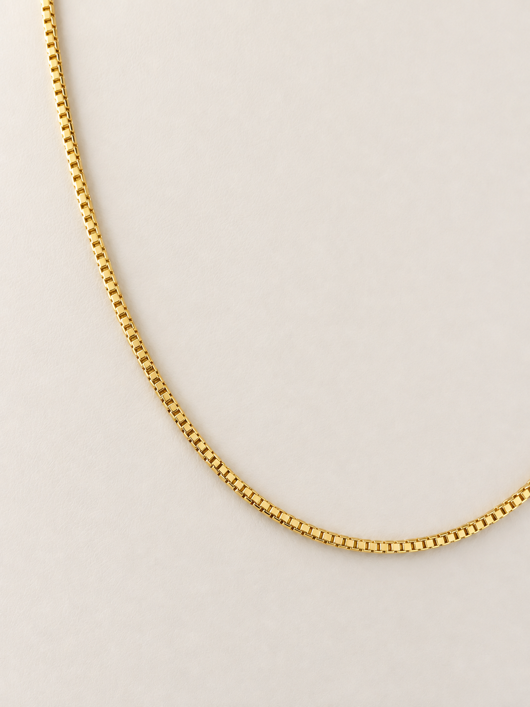 18K Solid Gold Box Chain Necklace