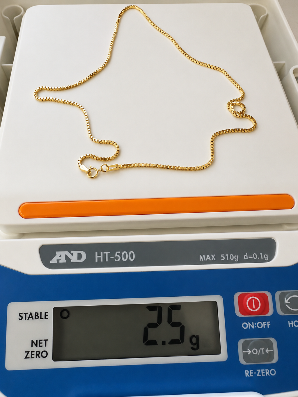 18K Solid Gold Box Chain Necklace