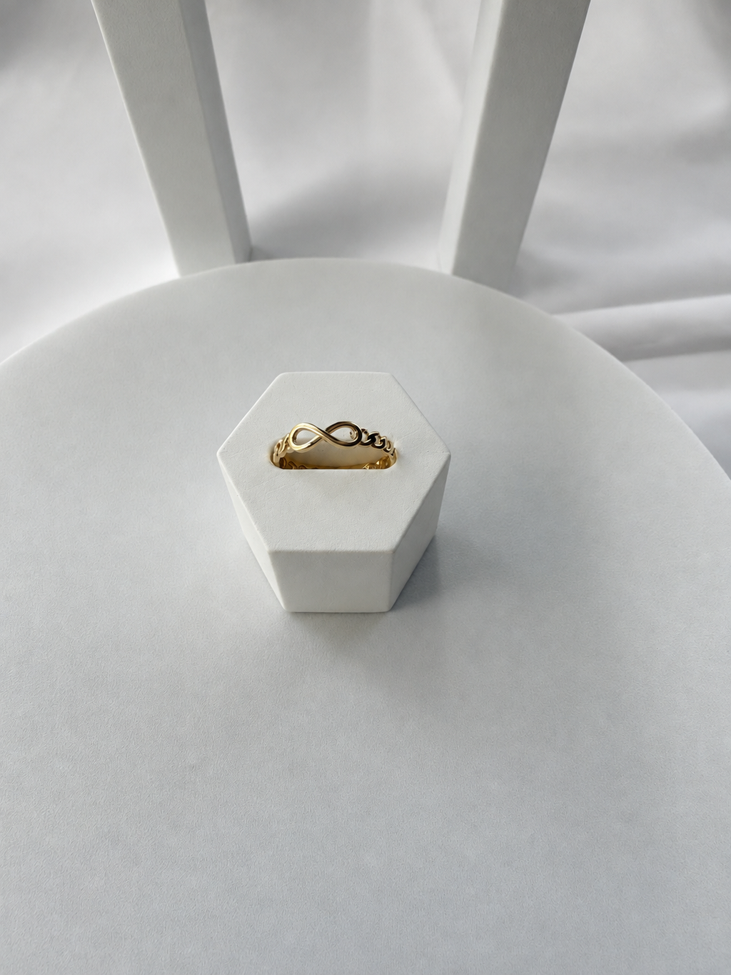 18K solid gold infinity ring