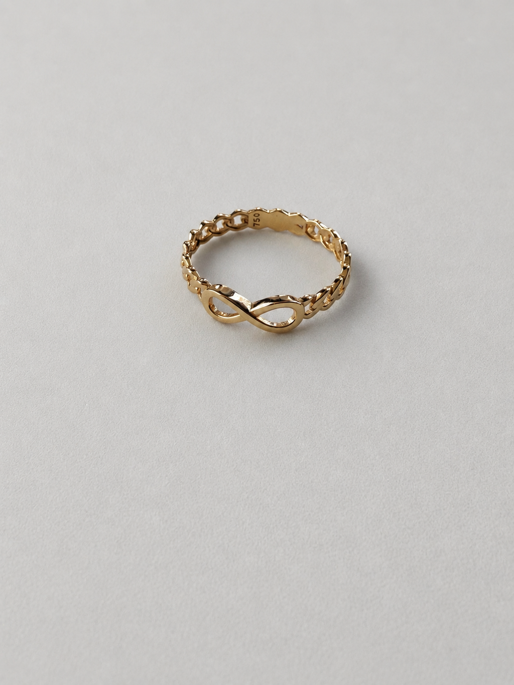 18K solid gold infinity ring