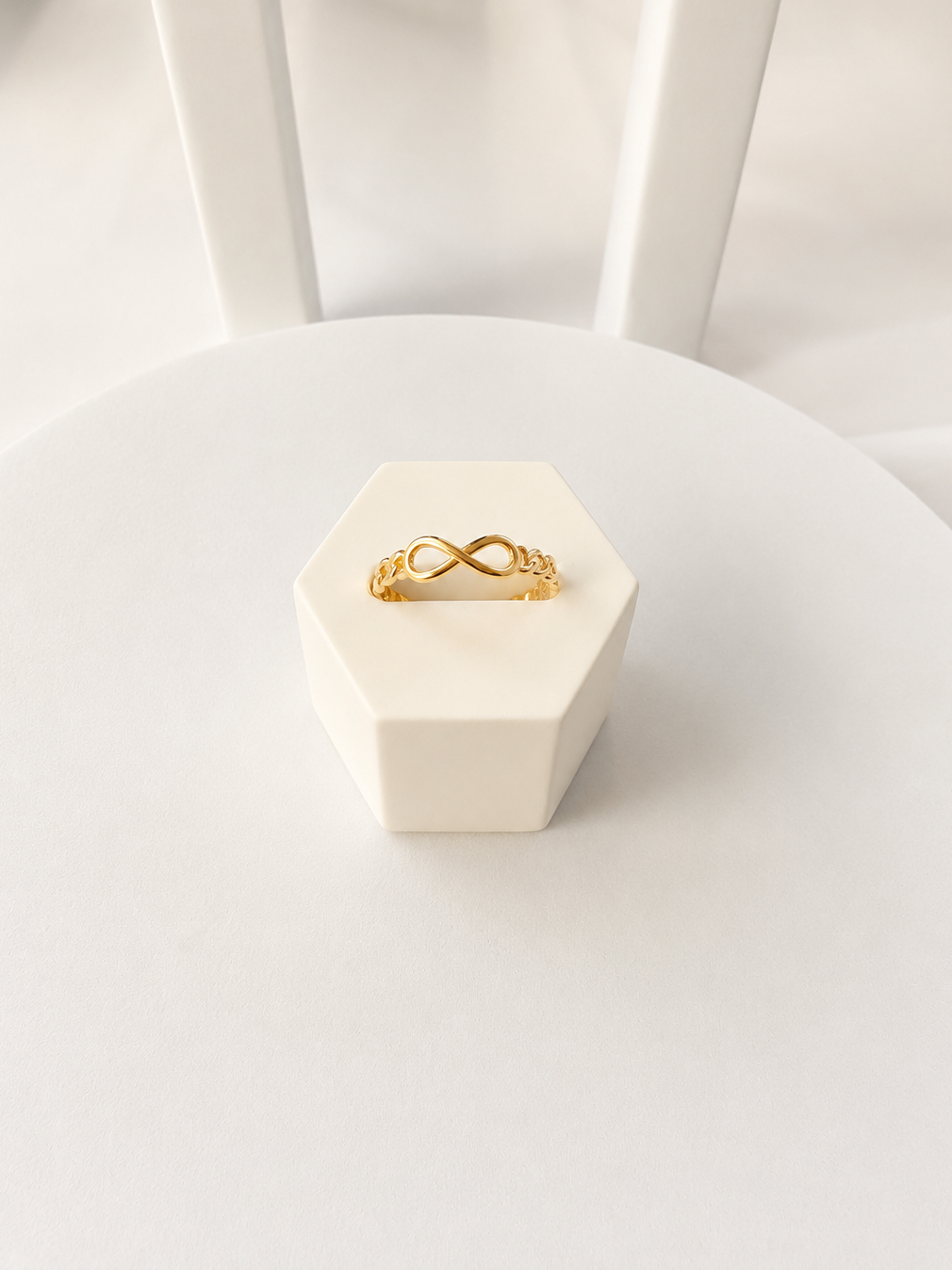 18K solid gold infinity ring