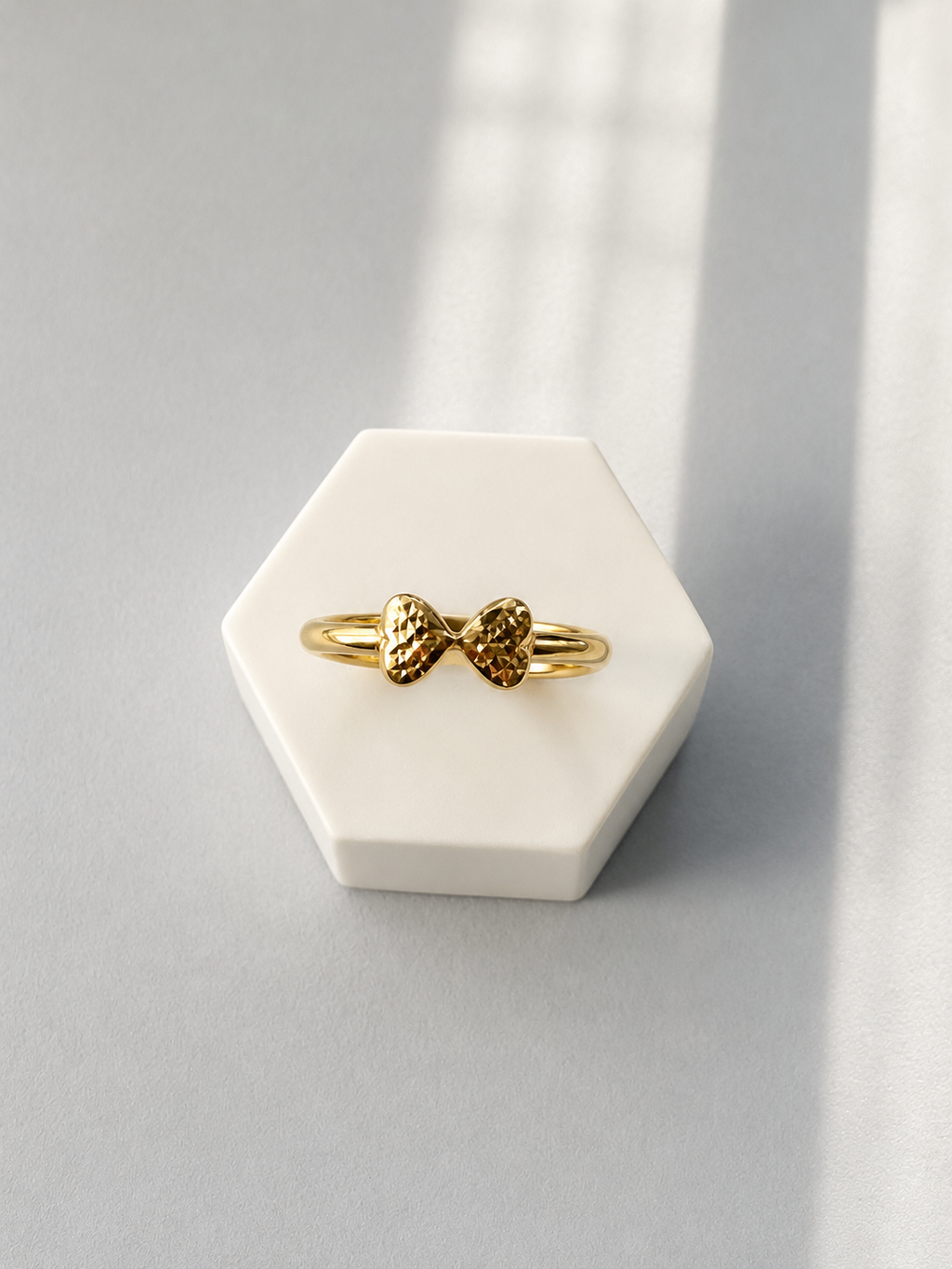 18K Solid Gold Bow Ring