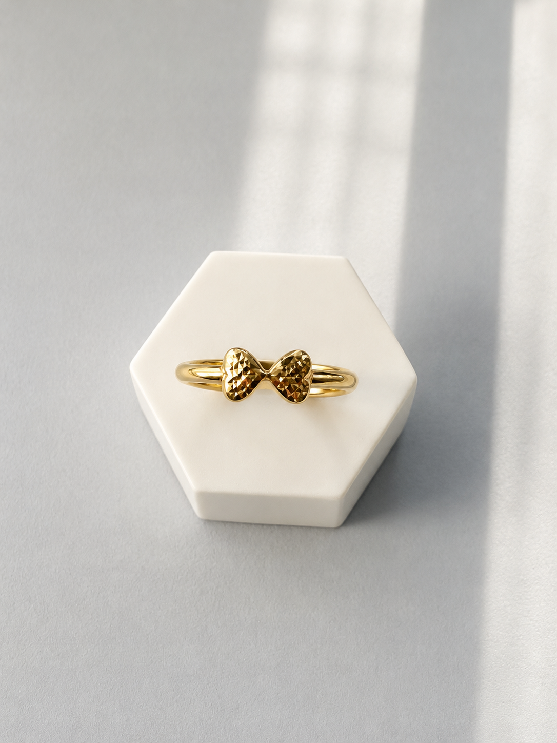18K Solid Gold Bow Ring