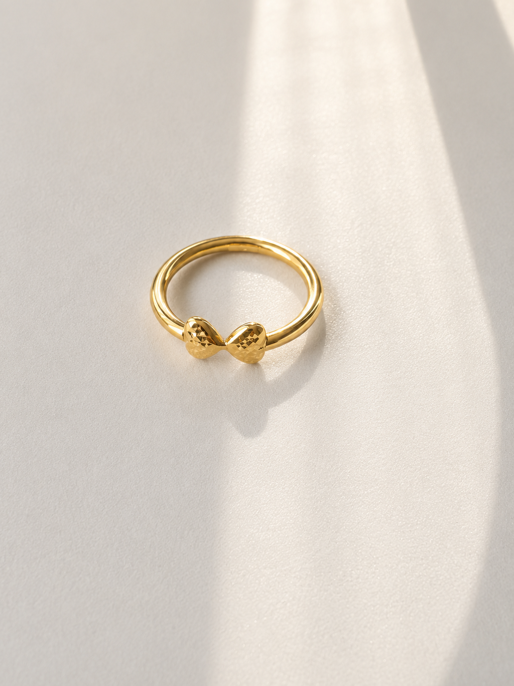 18K Solid Gold Bow Ring