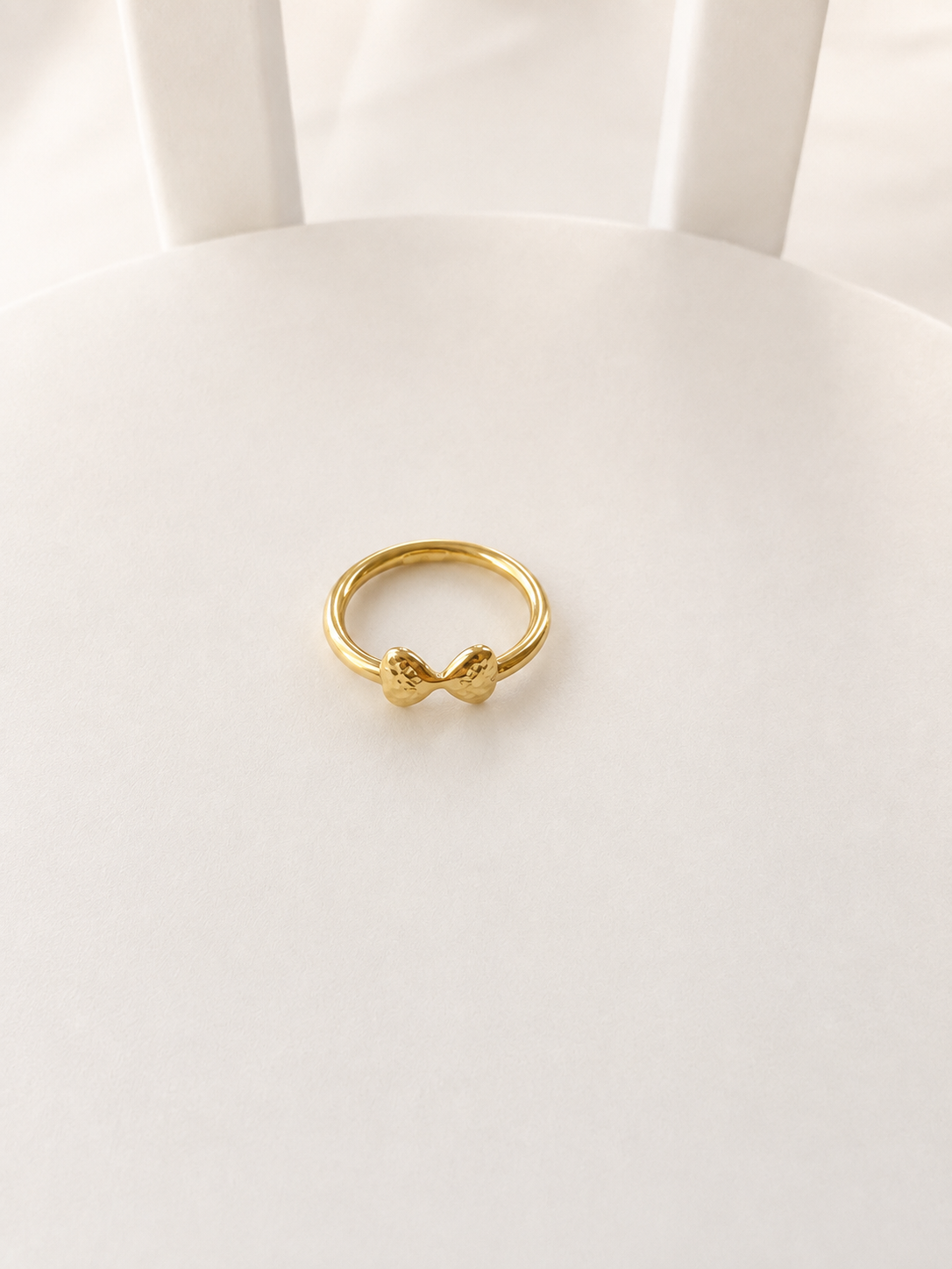 18K Solid Gold Bow Ring