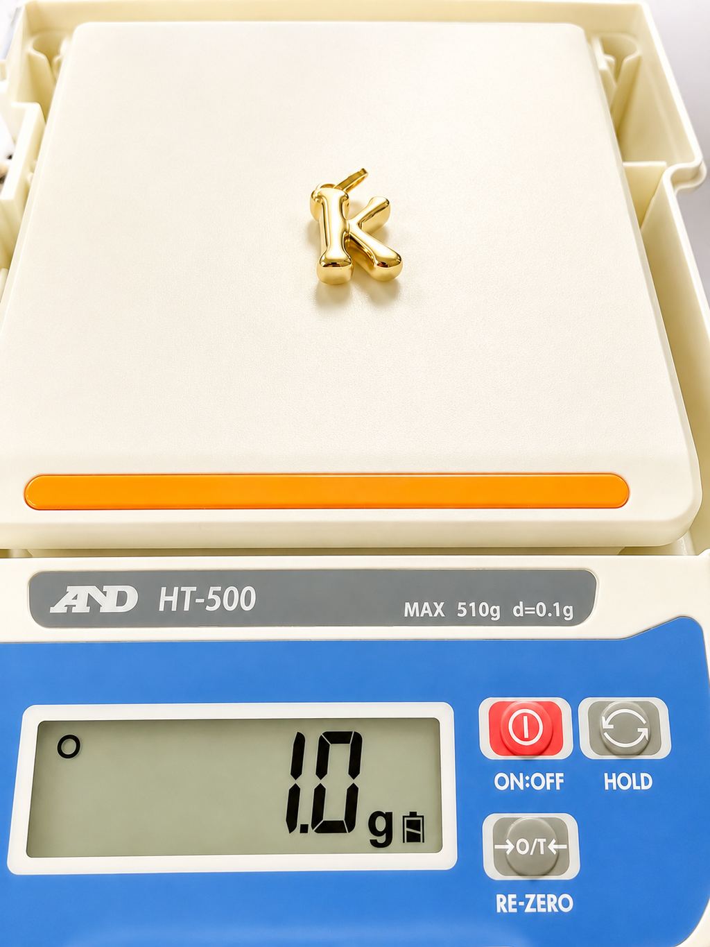 18K Solid Gold Bubble Letter “K” Pendant
