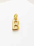 18K Solid Gold Bubble Letter “B” Pendant
