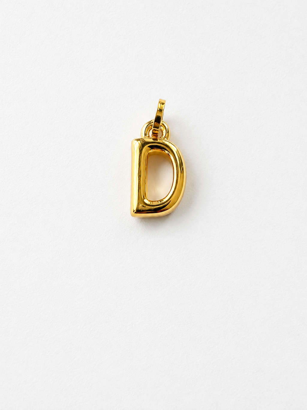 18K Solid Gold Letter D Pendant