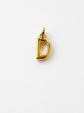 18K Solid Gold Letter D Pendant