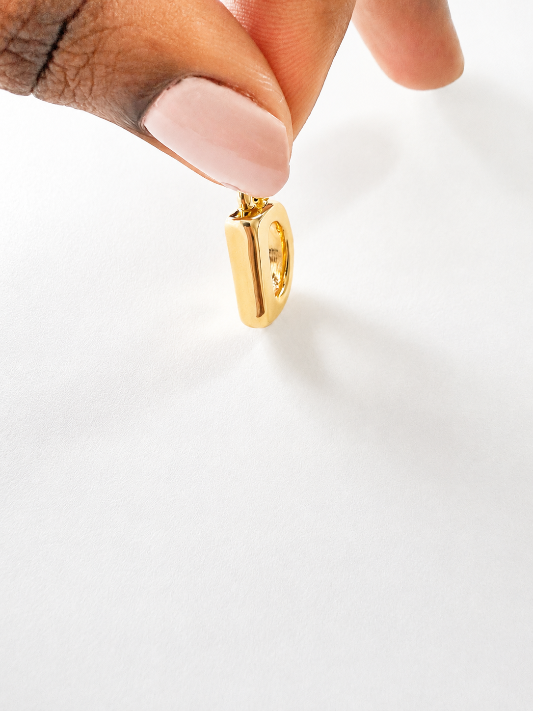 18K Solid Gold Letter D Pendant