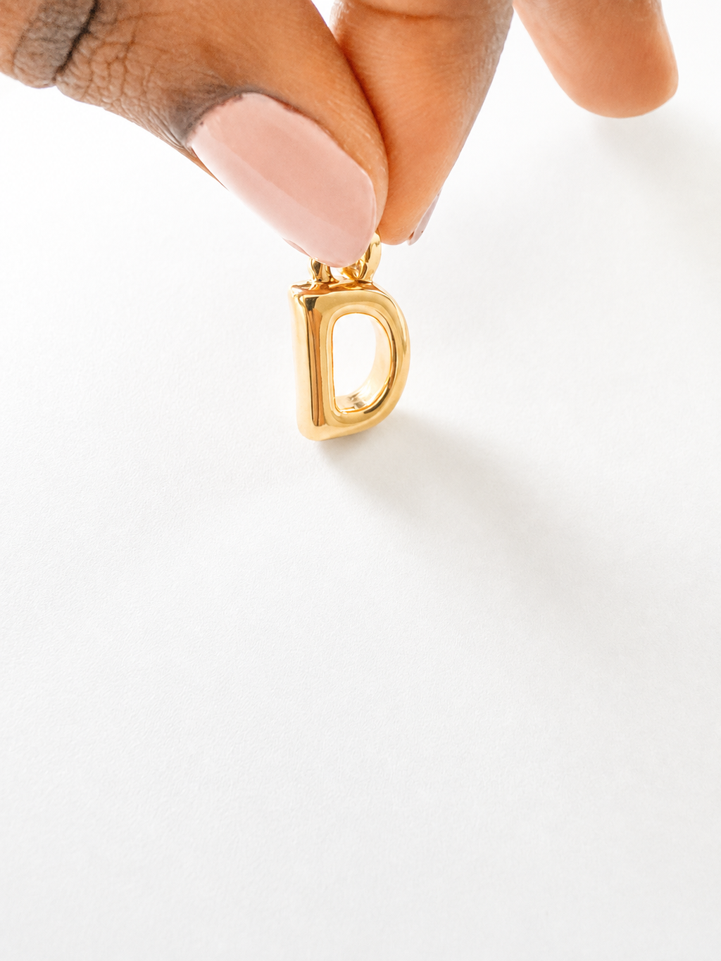 18K Solid Gold Letter D Pendant