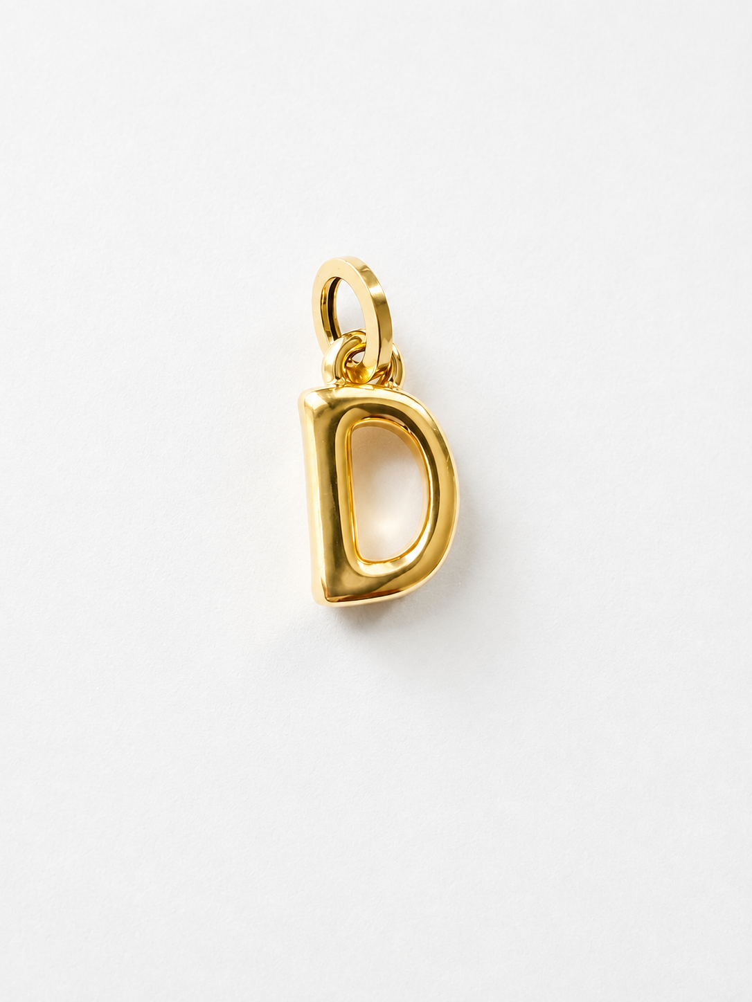 18K Solid Gold Letter D Pendant