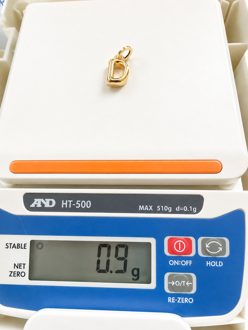 18K Solid Gold Letter D Pendant