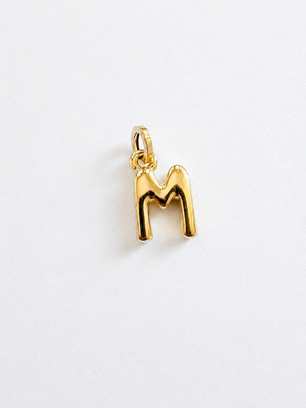 18K Solid Gold Initial “M” Pendant
