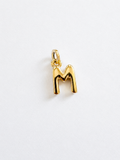 18K Solid Gold Initial “M” Pendant
