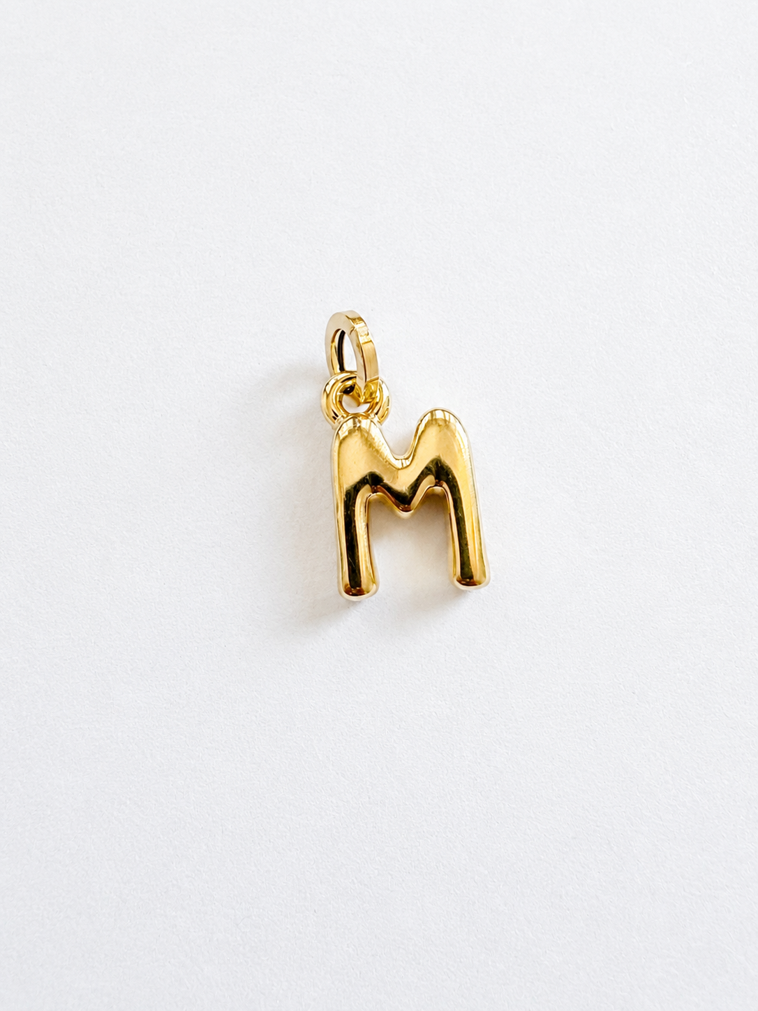 18K Solid Gold Initial “M” Pendant