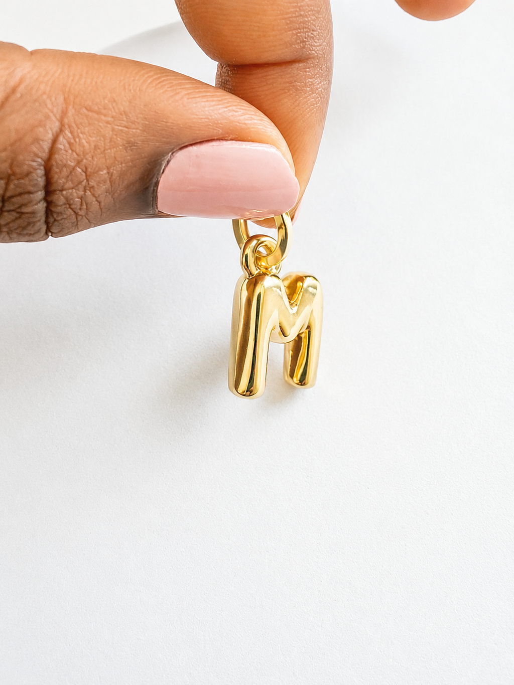 18K Solid Gold Initial “M” Pendant