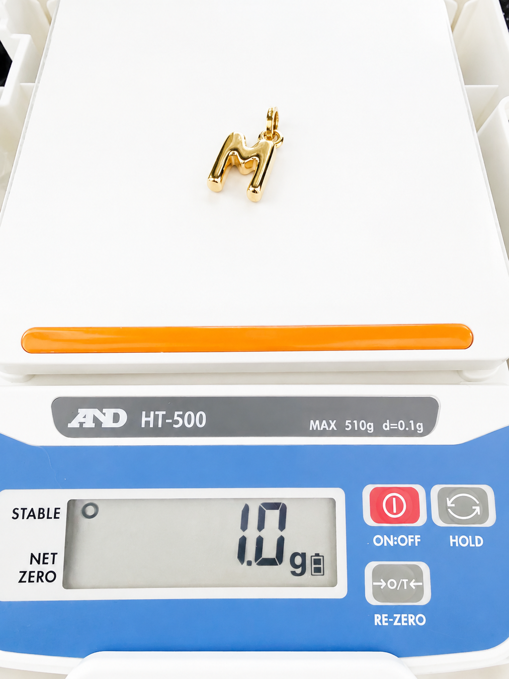 18K Solid Gold Initial “M” Pendant