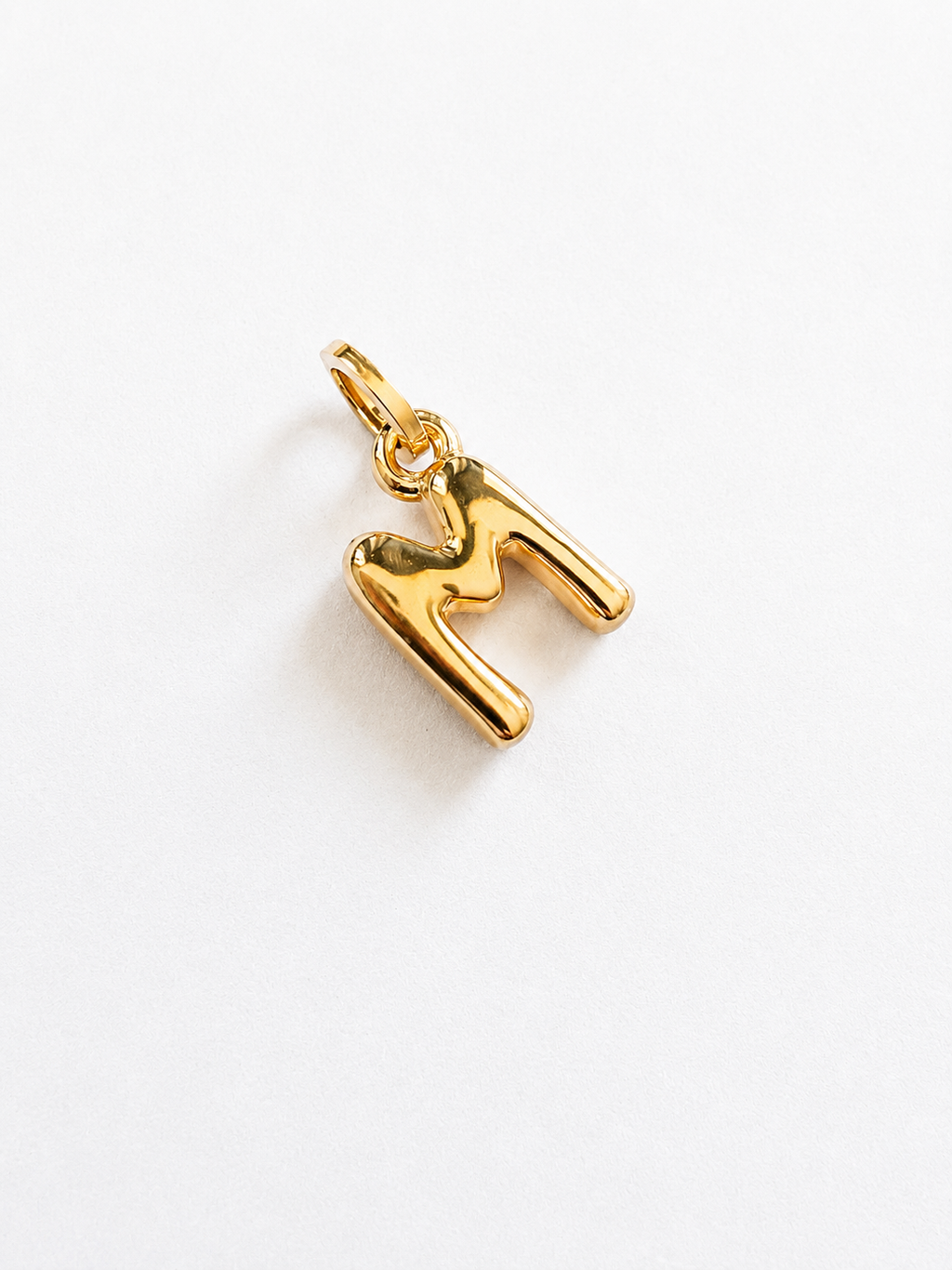 18K Solid Gold Initial “M” Pendant