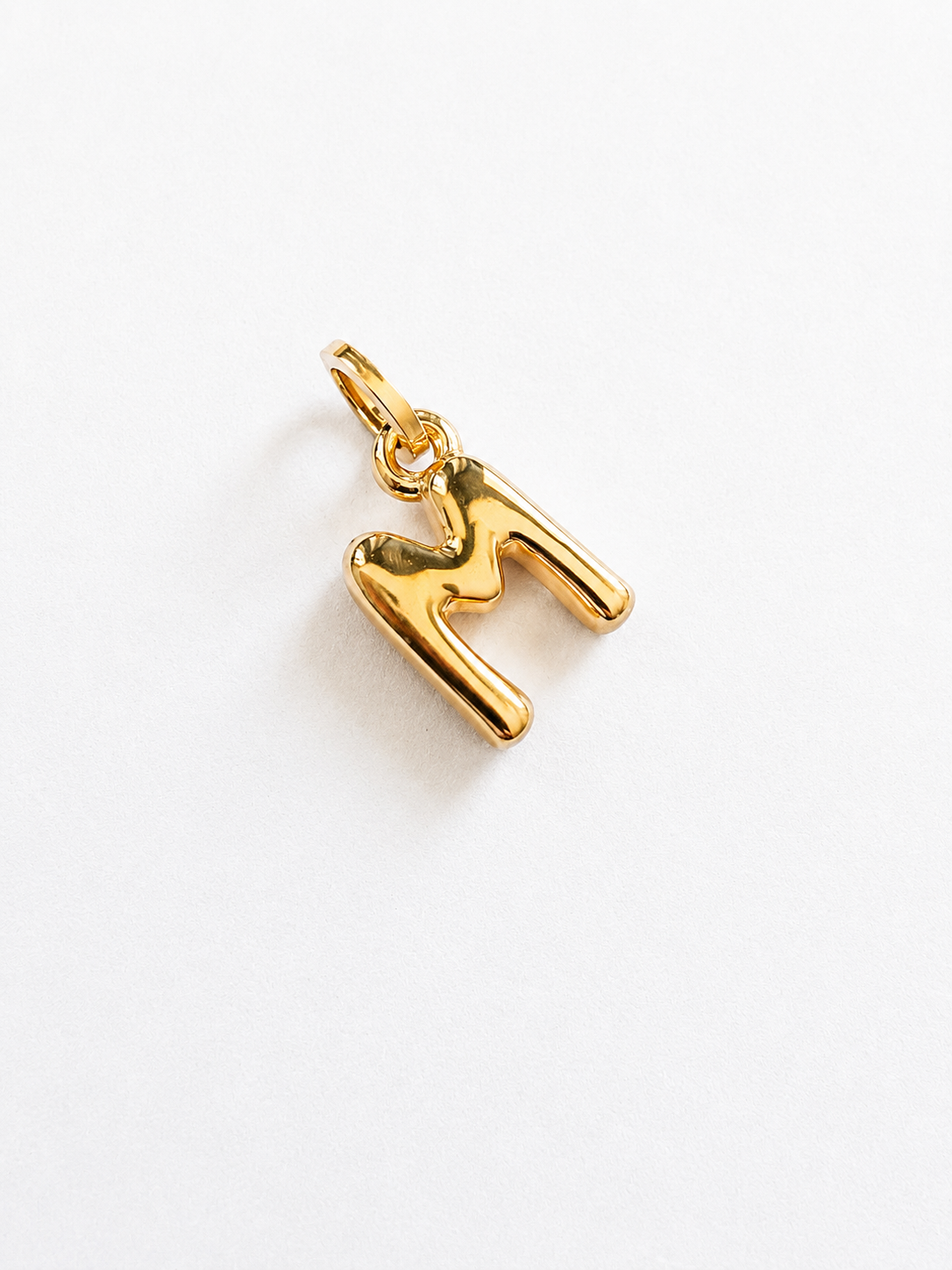 18K Solid Gold Initial “M” Pendant