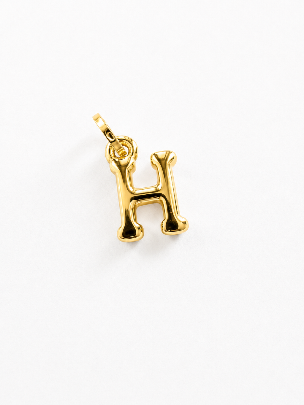 18K Solid Gold Initial “H” Pendant