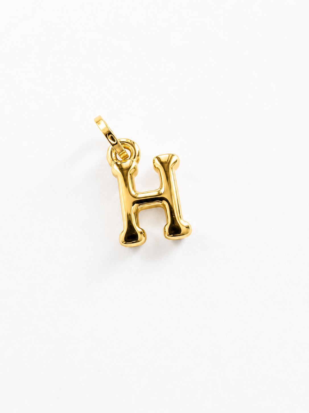 18K Solid Gold Initial “H” Pendant