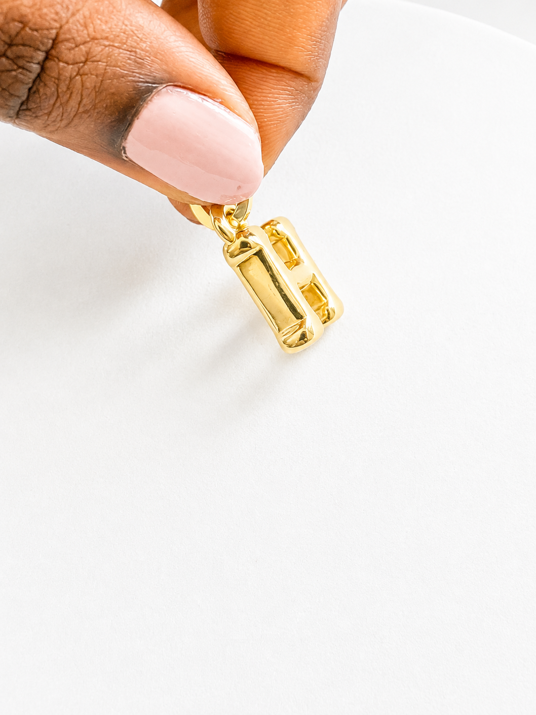 18K Solid Gold Initial “H” Pendant