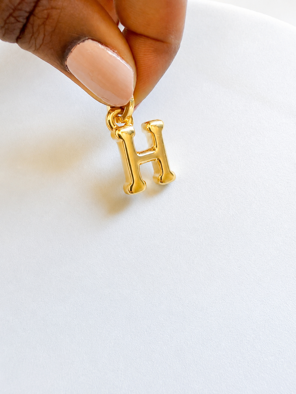 18K Solid Gold Initial “H” Pendant