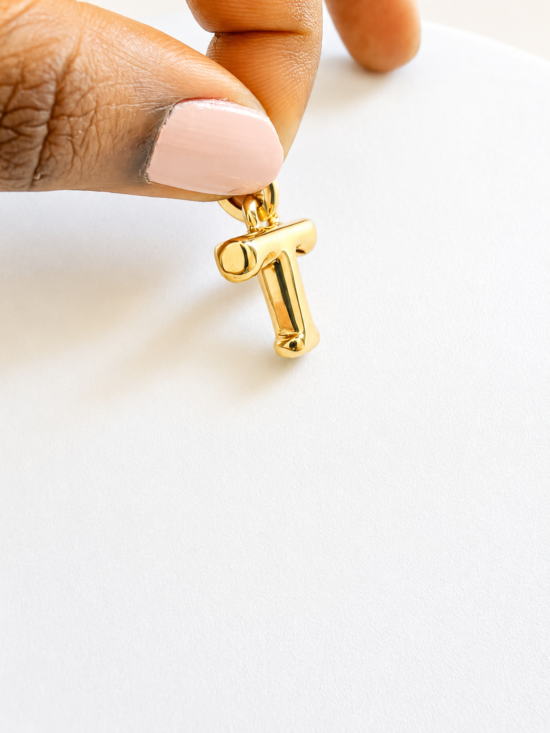 18K Solid Gold Initial “T” Pendant